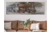 Ručně malovaný obraz Domek 150x50 cm, výrazná struktura