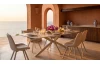 Otočná jídelní židle Colette, béžová tkanina
